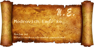 Modrovich Emőke névjegykártya